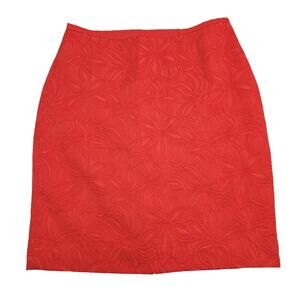 The Limited Womens Size 12 High Waisted Red Floral Textured Pencil Skirt Office